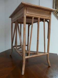 CHINOISERIE FAUX BAMBOO CHINESE CHIPPENDALE SIDE TABLE  