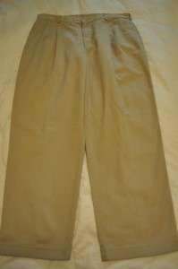   Pleated tan KHAKI casual Dress Pants CHINOs /// euc 36 x 29  