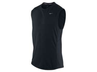 Nike Mens MILER Sleeveless Running Shirt Top Tennis Training Black 