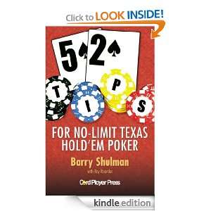   No Limit Texas Hold Em Poker Barry Shulman  Kindle Store