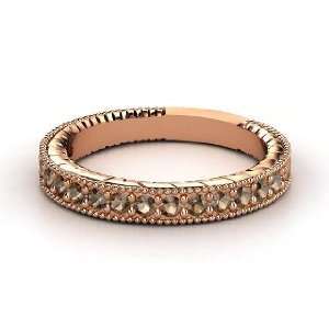    Victoria Band, 14K Rose Gold Ring with Smoky Quartz Jewelry