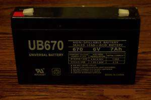 TWO UB670 6V 7Ah Sealed Lead Acid SLA AGM Battery 806593457340  