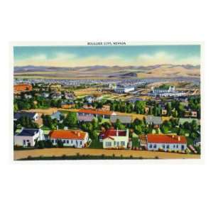 Boulder City, Nevada, Aerial Panoramic View of the Town Giclee Poster 