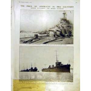  Battleship French Fleet Courbet Southampton Base 1914 
