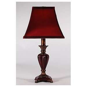  Small Red Brown Accent Table Lamp