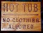 HOT TUB IS OPEN~ TIN SIGN