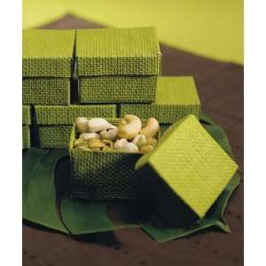    Organic Green 2 Piece Woven Favor Boxes