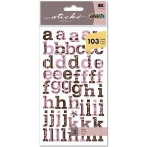  Ek Success Small Alphabets Stickers with Numbers, Pink and 