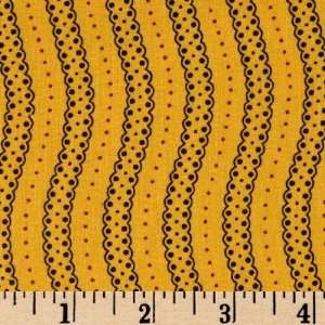   Dotted Wavy Stripe Yellow Fabric By The Yard Arts, Crafts & Sewing