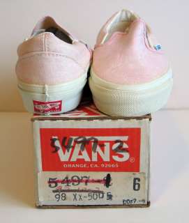 Vintage Vans Slip On Pink Skateboarding Skate Shoes Womens Girls USA 