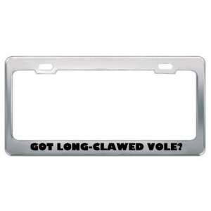 Got Long Clawed Vole? Animals Pets Metal License Plate Frame Holder 
