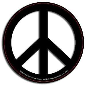  Peace Sign Car Magnet   Black & White 