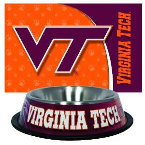 Virginia Tech Hokies Pet Bowl and Mat Combo  Sports 