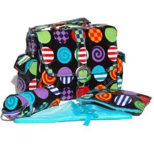  Laminated Rock N Roll Print Diaper Bag Tote Shower Gift Set Baby