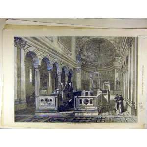    1872 Sketch Rome Basilica St. Clement Old Print