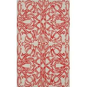 The Rug Market Resort Deco Flower Red 25241 Red and Ivory Contemporary 