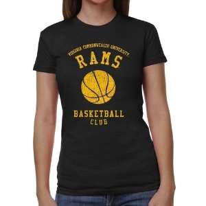 VCU Rams Ladies Club Juniors Tri Blend T Shirt   Black  