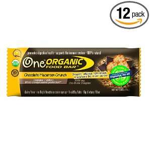  Organic Food Bar Macaroon Crunch, Chocolate (Pack of 12 