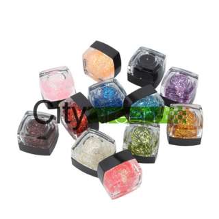   Mix Color 8ml UV Acrylic Nail Art Glitter Builder Gel Set 15#  