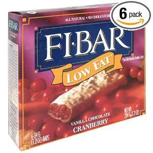 Fi Bar Fruit Bars, Cranberry, 7.2 Ounce Boxes (Pack of 6)  