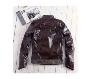 C41007 Men Qualit Silm Fit PU leather Jacket Coat  