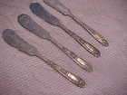 1936 MONARCH MILDRED NATIONAL SILVERPLATE 4 INDIVIDUAL BUTTER KNIVES 
