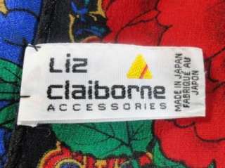 Liz Claiborne 100% Silk Floral/Multi Color Scarf NR  