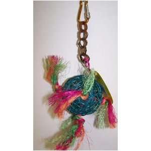    00203 Hanging 3 in Twine Ball With Sisal Rope Bird Toy