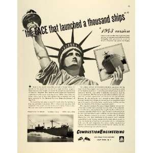   Liberty Ship Cargo WWII Wartime Statue of Liberty   Original Print Ad