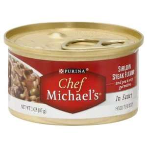 Chef Michaels Food for Dogs, Sirloin Steak Flavor, in Sauce, 3 Oz 