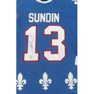  MATS SUNDIN Quebec Nordiques Autographed Rookie NHL Jersey 
