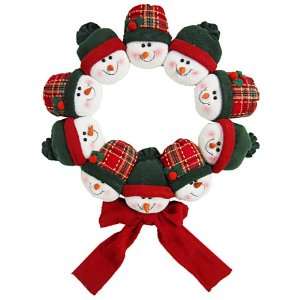  Holiday Wreath   Plush Snowman Decor