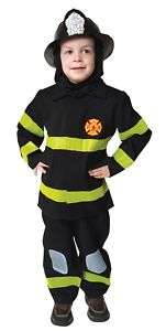 Fire Fighter Set Fireman Black Deluxe Child Costume  