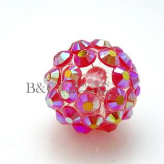10 pcs Clear Resin Rhinestones Round Ball Spacer Beads Pick LOOSE 14MM 
