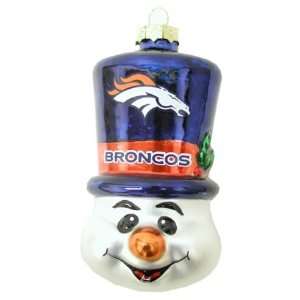  Denver Broncos NFL Top Hat Snowman Glass Ornament Sports 