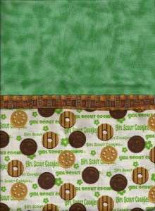 Handmade Girl Scout Pillowcase Standard Size Cookies  