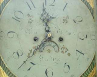 Circa 1800 Antique American Grandfather Clock Signed Peter Gaillard 