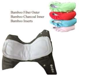 Organic Bamboo Charcoal Baby Cloth Diapers& Inserts  