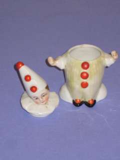 Vintage Figural Pierrot Clown Porcelain Mustard Jar Germany  