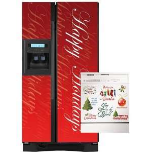  Appliance Art Happy Holidays Script Combo Refrigerator 