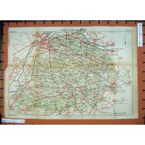 1928 Colour Map Paris France Foret Compiegne Sauveur 