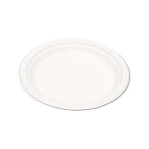 Compostable Sugarcane Dinnerware, 9 Plate, Natural White, 500/Carton 