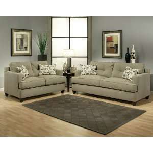  2pc Traditional Modern Fabric Sofa Set, BN AUK S1