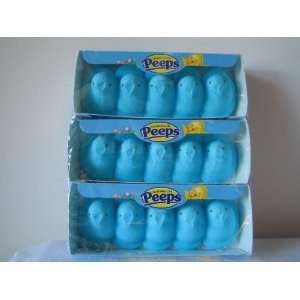 Peeps Marshmallow Blue 3 Pack (5 Peeps Per Pack 15 Total Peeps)