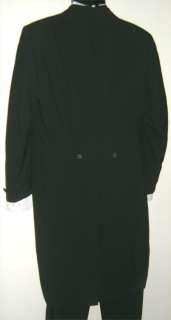 Pierre Cardin Couture Black Tuxedo Tail Jacket Tailcoat Formal Satin 