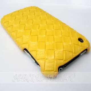 DESIGNER Yellow WOVEN HARD CASE COVER for IPHONE 3G 3GS  