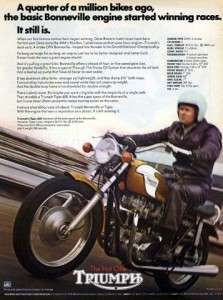 1972 Triumph Tiger 650 Motorcycle Original Color Ad  