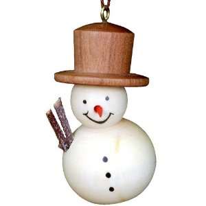Christian Ulbricht Snowman Christmas Ornament   Stained Wood Finish 
