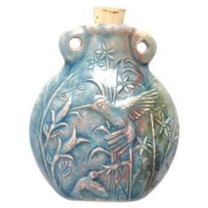Shipwreck Beads Peruvian Hand Crafted Ceramic Raku Glazed Hummingbird 