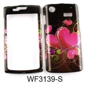   CAPTIVATE I897 TRANS PINK HEARTS ON BLACK Cell Phones & Accessories